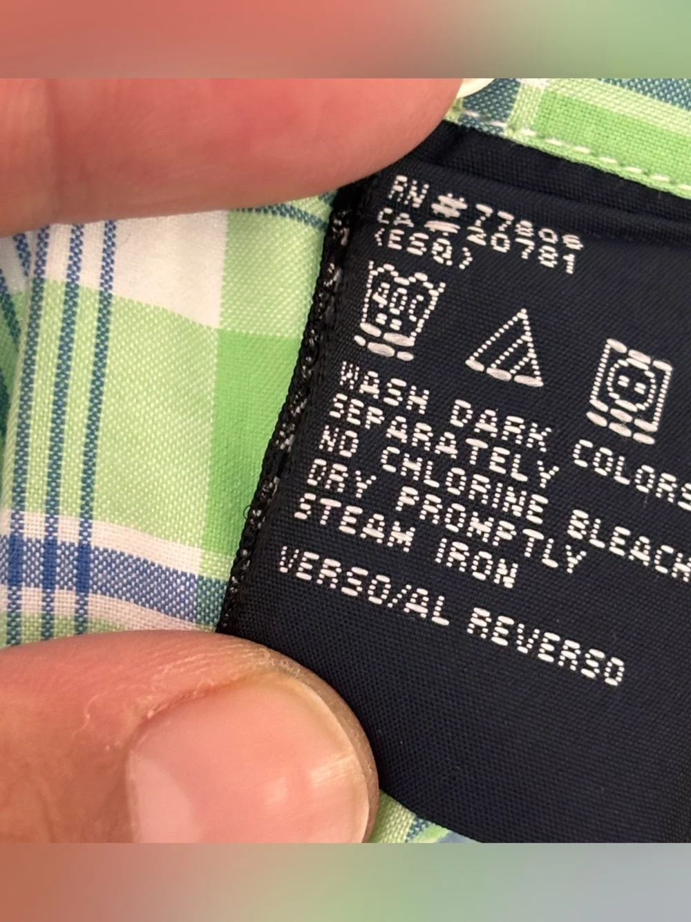 Tommy Hilfiger Light Green & Blue Plaid Button-Down Shirt - Picture 6 of 8
